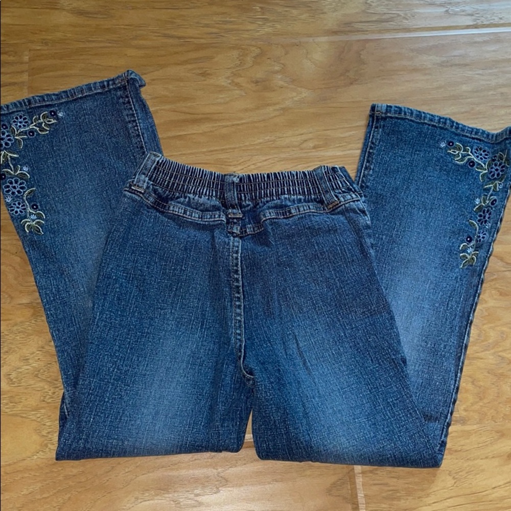 girls flower bootcut jeans